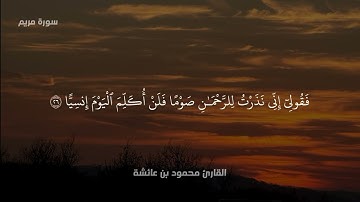 تلاوة ليبية للقارئ محمود بن عائشة 🇱🇾 | سورة مريم