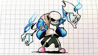How to draw Sans, How to draw Gaster Blaster, Undertale, Cách vẽ Sans đơn giản #2