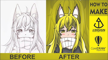 HOW TO MAKE ANIME CUTE GIRL WITH COREL DRAW (Speed Art)