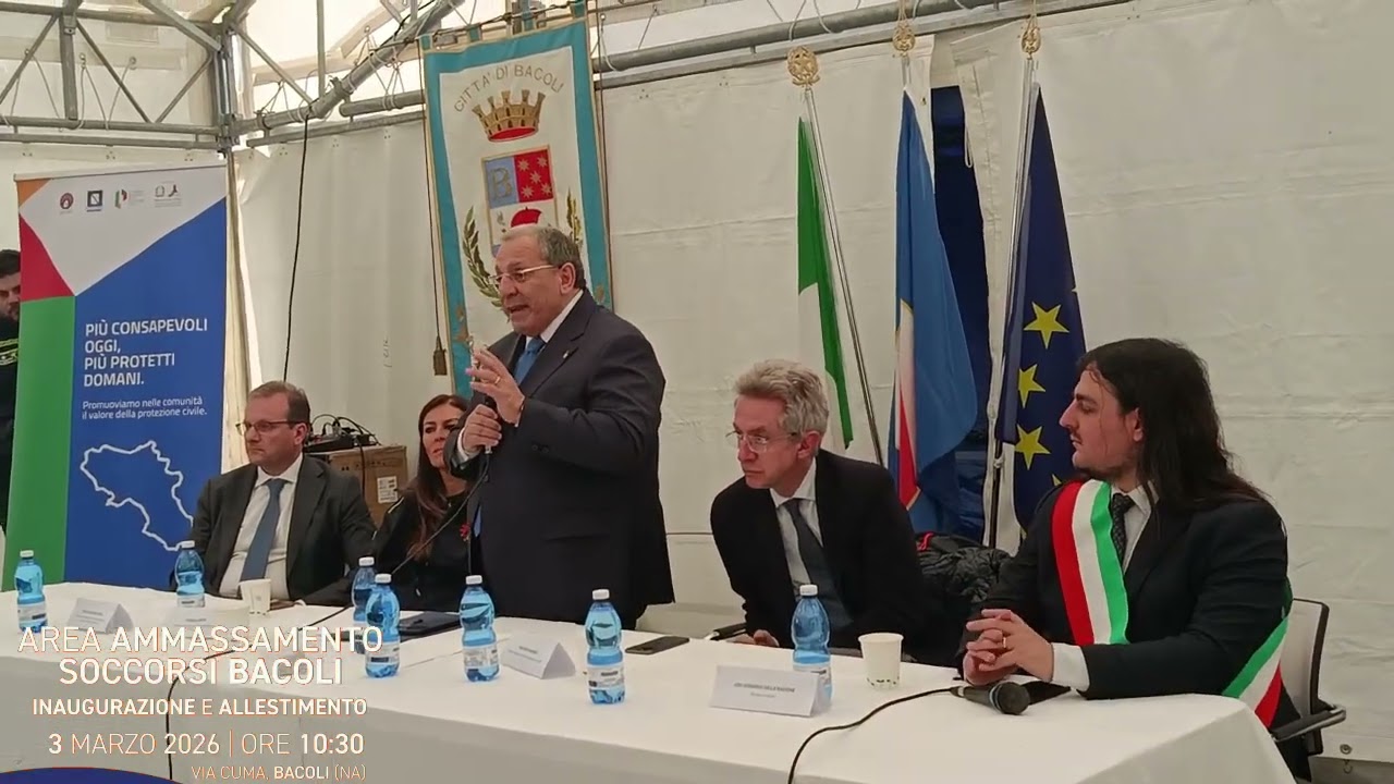 Inaugurazione Area Ammassamento Soccorsi Bacoli il Prefetto di Napoli Nicola Di Bari .