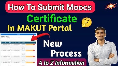 How to Upload MOOCS Certificate on Makaut Portal | Complete Process Makaut New Notice #makaut