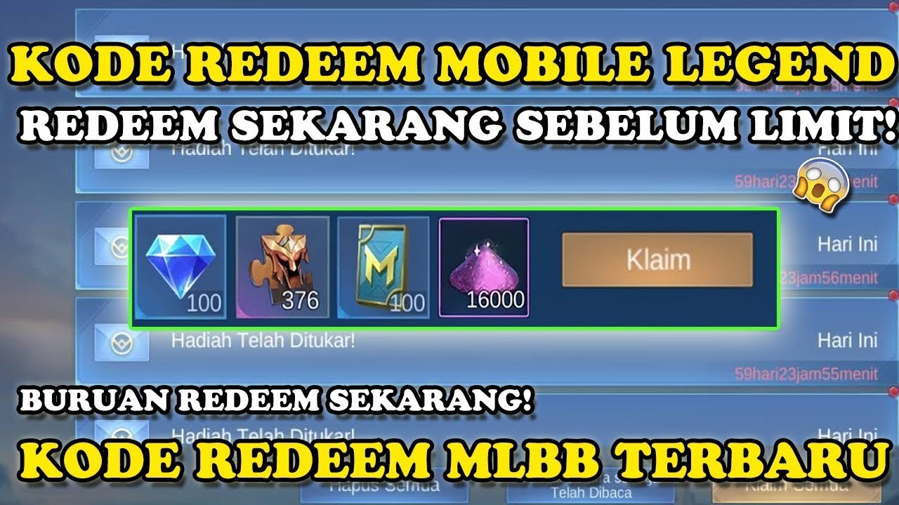 BERHASIL! 9 KODE REDEEM ML HARI INI - KODE REDEEM MOBILE LEGENDS ...