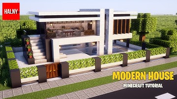 Modern house with a swimming pool in Minecraft (Tutorial)
