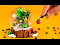 Making minecraft snow globe with clay  happy holidays