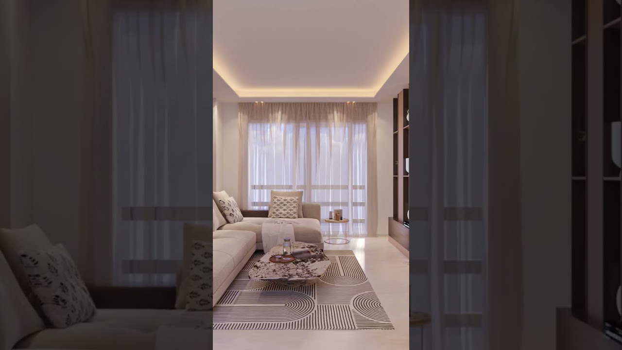 Modern Living Room Design | 3D Interior Render | Luxury Living Room Design Idea.