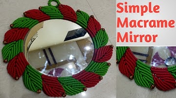 Macrame Mirror | Simple Mirror full tutorial | Leaf shape mirror