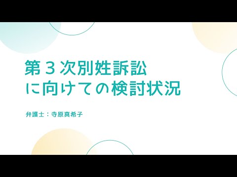 第３次訴訟に向けての検討状況 　弁護士：寺原真希子