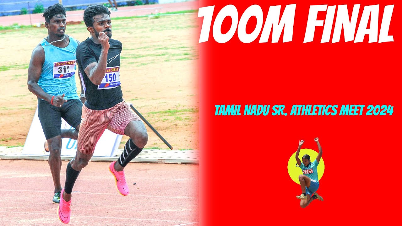 Close finish in Men 100m || TN Sr. Athletics Meet 2024 || Swaminathan Gunasekaran