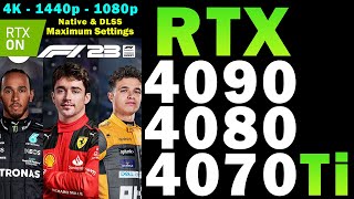 F1 23 Ray Tracing | RTX 4090 + R9 7950X3D | RTX 4080 &amp; RTX 4070 Ti + R7 5800X3D | 4K - 1440p - 1080p