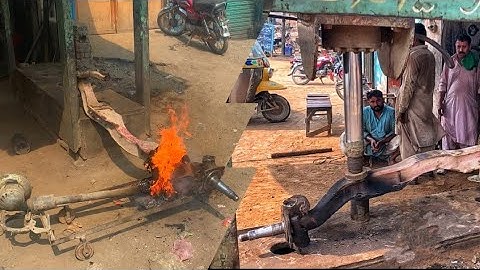 Straightening ISUZU Truck Front Axle Beam || Aligning Front Axle Beam || Rebuilding Truck Front Axle