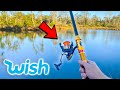 Wish app fishing challenge rod reel line lures