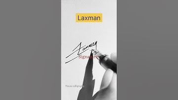 Laxman name signature style in calligraphy cursive writing #shorts #trending #viral #sign