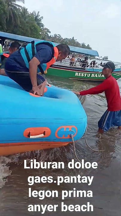 naik donat boat seru di Legon prima Anyer beach