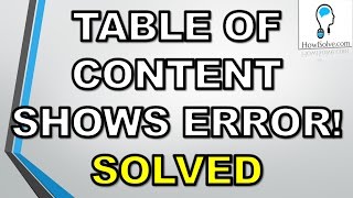 Solved:Error Bookmark Not Defined[Microsoft Word]