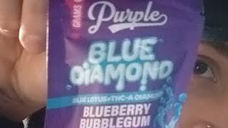 Purple 6 gram Blue Diamond Blue lotus + THC-A Diamond Disposable Vape Review Torch Blue Lotus Disposable Gold Berry Purple Dynamite