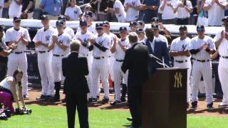 Michael Jordan Introduced at Derek Jeter Day Retirement Ceremony Yankee Stadium 9\/7\/14