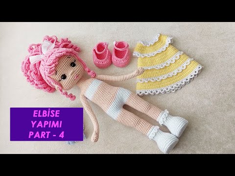 Pembe Saçlı Bebek Elbise Yapımı 4. Bölüm(amigurumi doll tutorial)English subtitle