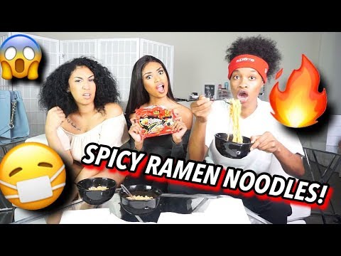 2x spicy ramen noodle challenge ft Queen Naija PerfectLaughs and Kellie Sweet