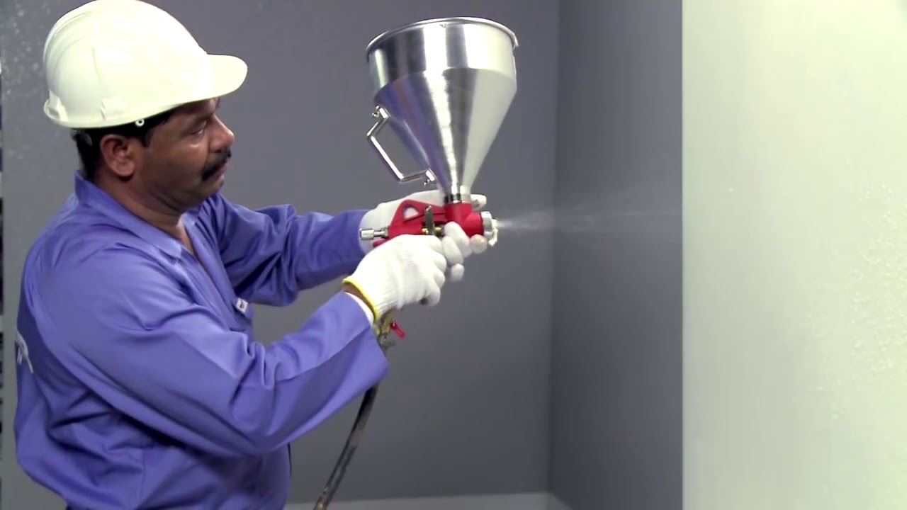 Berger Luxatile Exterior Wall Paint  How to Spray Paint Your Walls  Berger Paints Arabia - YouTube