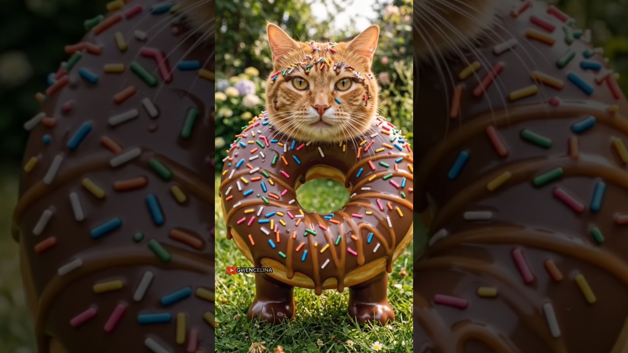 Kucing jadi monster donat lucu 😅 #shorts #funny #comedy