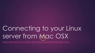 Connecting to Linux server with Mac OSX
