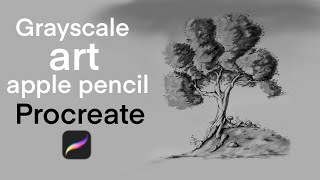 apple pencil grayscale art with procreate