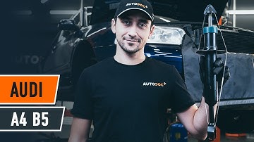 How to change a front shock strut on AUDI A4 B5 Saloon [TUTORIAL AUTODOC]