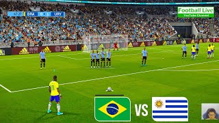 Brazil vs Uruguay | Neymar Free Kick Goal | FIFA World Cup | PES Gameplay