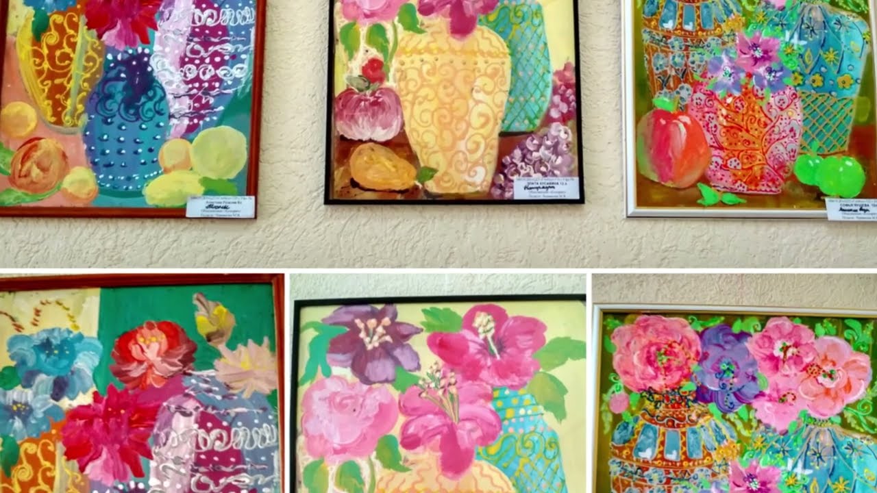 exhibition of COLOR STORIES - childrens paintings,цветные истории выставка картин детей