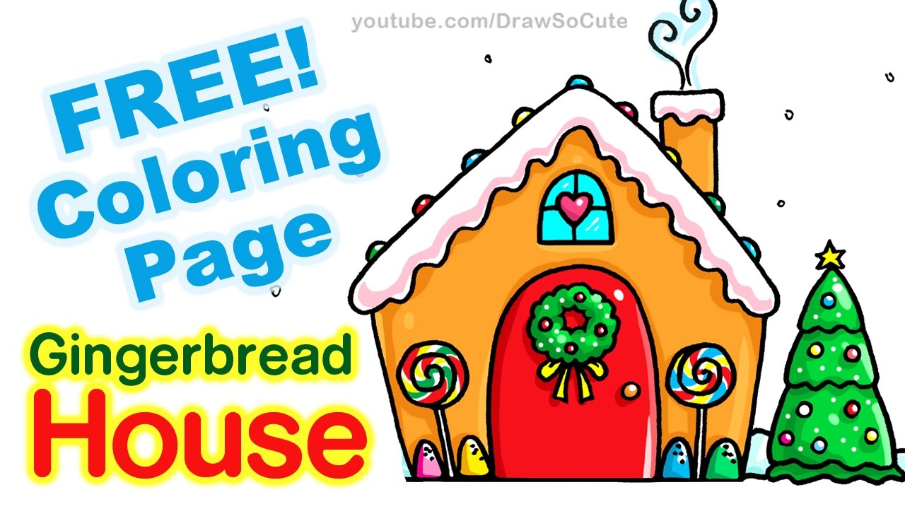 How to Draw a Gingerbread House step by step Easy - YouTube