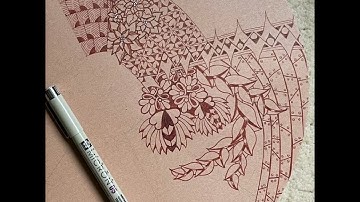 Days 1 - 9 of Zentangle Inktober challenge