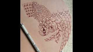 Days 1 - 9 of Zentangle Inktober challenge