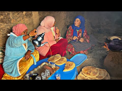 أجواء شتاء في البادية كتحكي لعريساتها على لعكوزة ديال زمان واش بصح كان هدشي احسن فطور مع لحباب