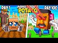 I survived 100 days as a potato in minecraft