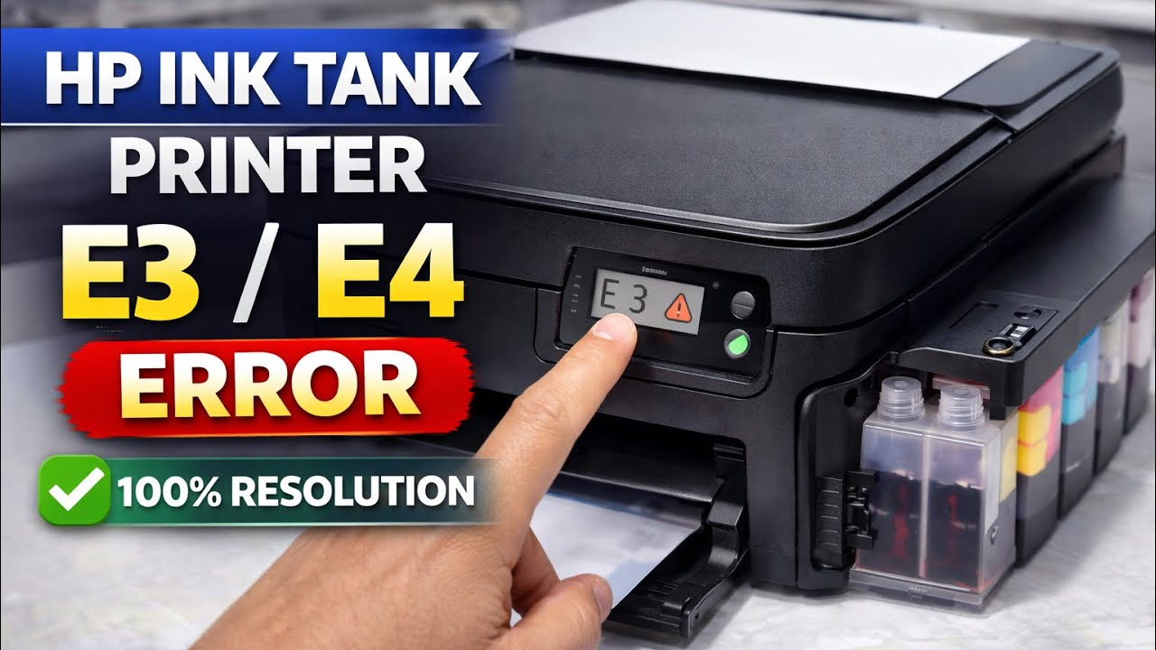 Hp ink tank printer error|e4| resolved 100% 