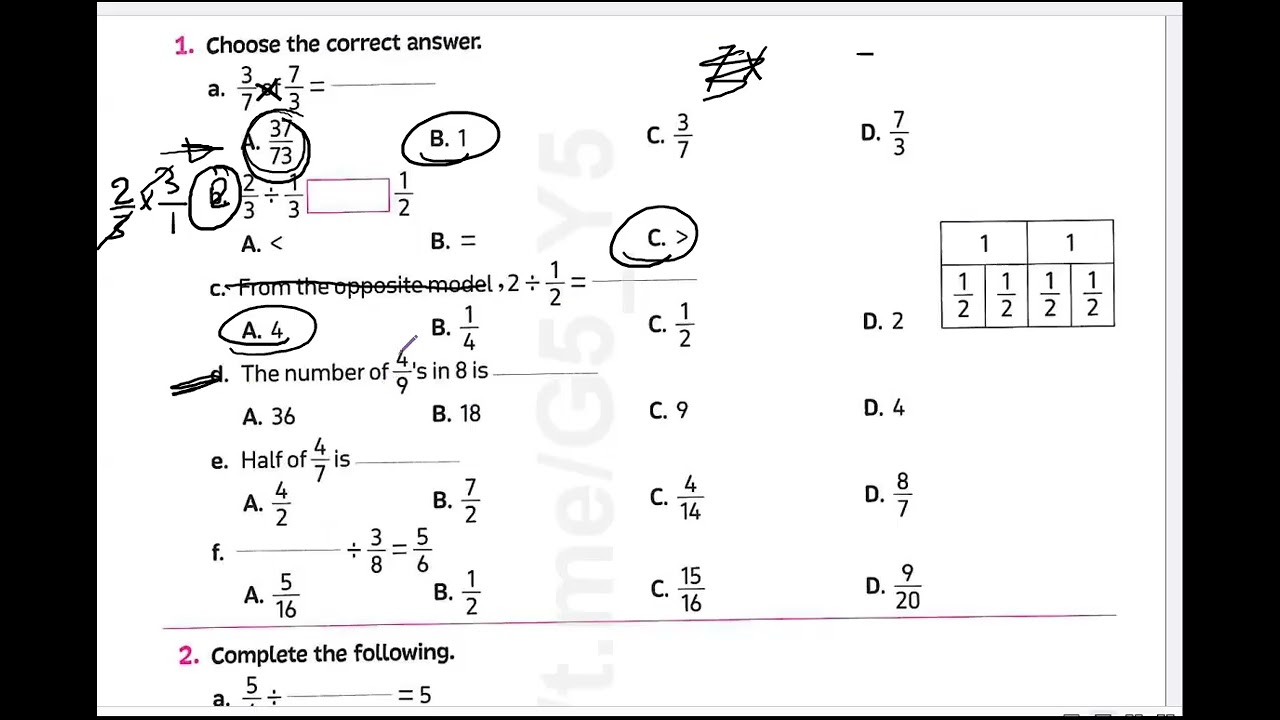 Grade 6 -Math - revision on unit 8 - 9