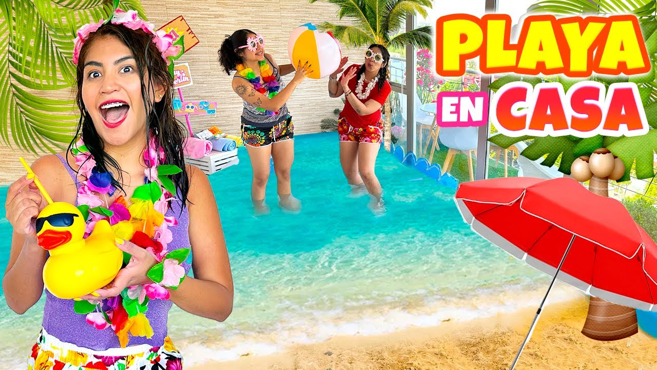 CONSTRUI UNA PLAYA ADENTRO DE MI CASA 🏝️  | Conny Merlin