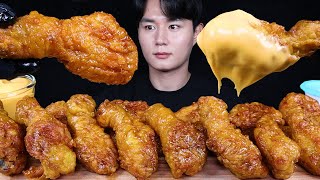 허니콤보 치즈소스 치킨 먹방ASMR MUKBANG FRIED CHICKEN &amp; CHEESE チキン チーズ eating sounds