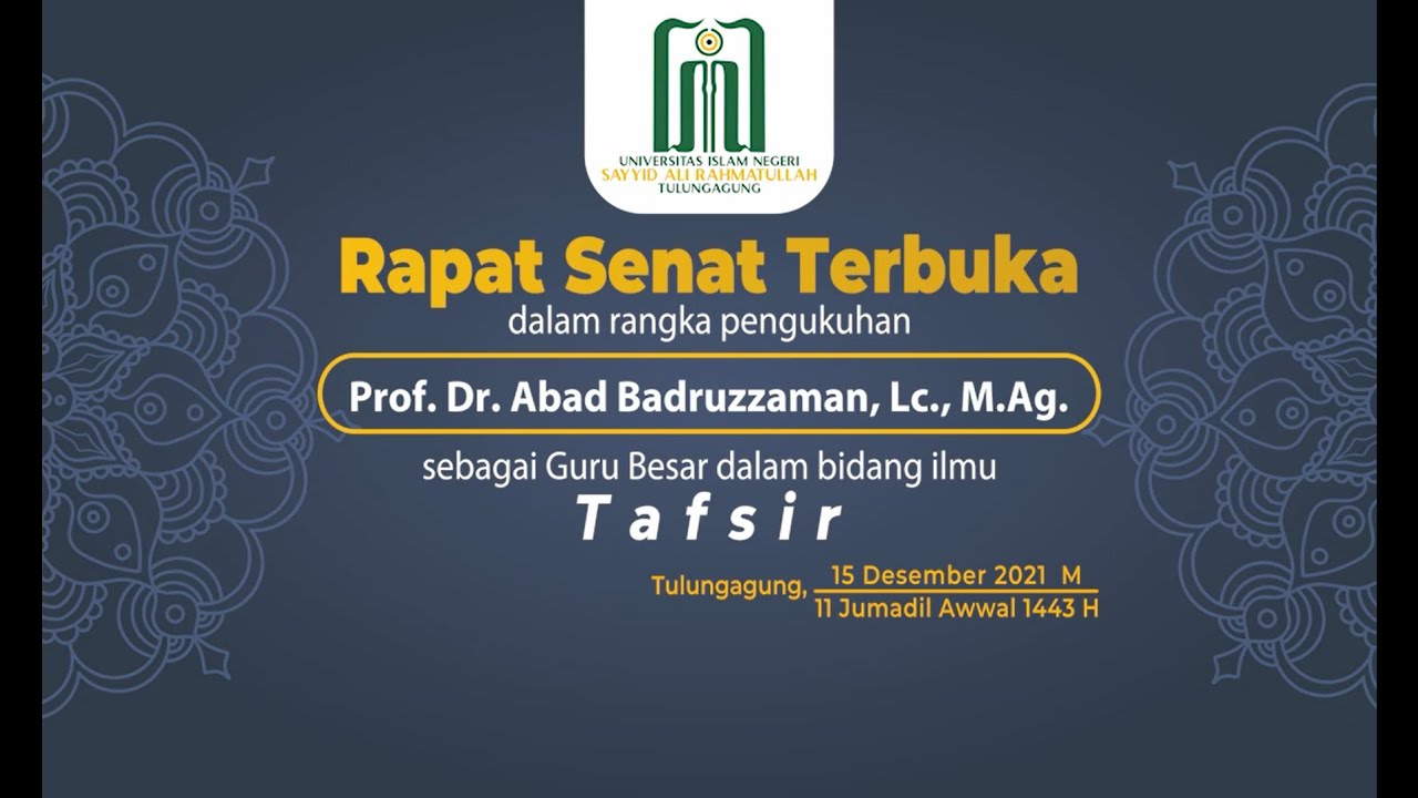 Pengukuhan Guru Besar Prof. Dr. H. Abad Badruzzaman, Lc., M.Ag.