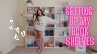 SETTING UP MY NEW BOOKSHELVES AND BOOKSHELF TOUR // setting up my own library + Im back!!