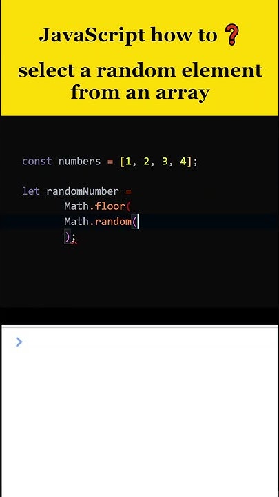 How to select a random element from an array in JavaScript? - YouTube