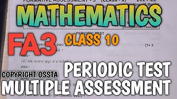 Mathematics Periodic Test FA3 Answer key Class 10 || Multiple Assessment Answer key || OSSTA