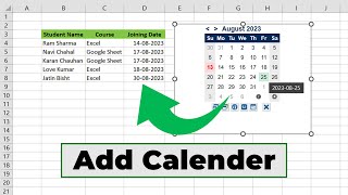 How to Insert a Calendar in Excel (Easy and Quick)
