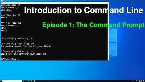 Introduction to Command Line I: The Command Prompt