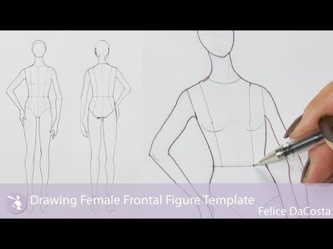 drawing female frontal figure template youtube