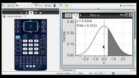 Draw Normal Curve TI Nspire 1 Prop Z Test