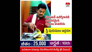 Waiter Jobs In Andhra Pradesh & Telangana | Nithra Jobs App Telugu