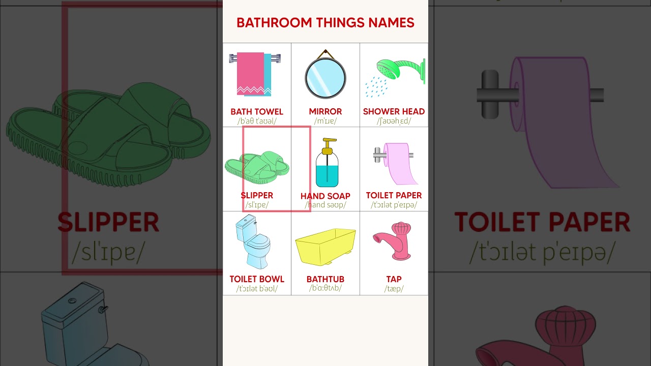 Словарь для ванной комнаты — названия вещей для ванной 