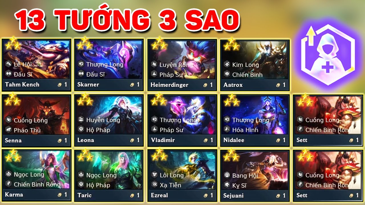 KỶ LỤC : DÁT VÀNG FULL 13 TƯỚNG 1 TIỀN 3 SAO + LÕI KIM CƯƠNG " LỐI ĐI RIÊNG " SIÊU PHẨM ĐTCL MÙA 7