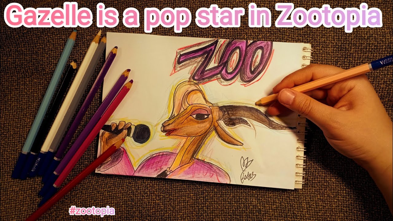 Drawing Gazelle from Zootopia | Colorful Fan Art Step by Step 🦌🎨